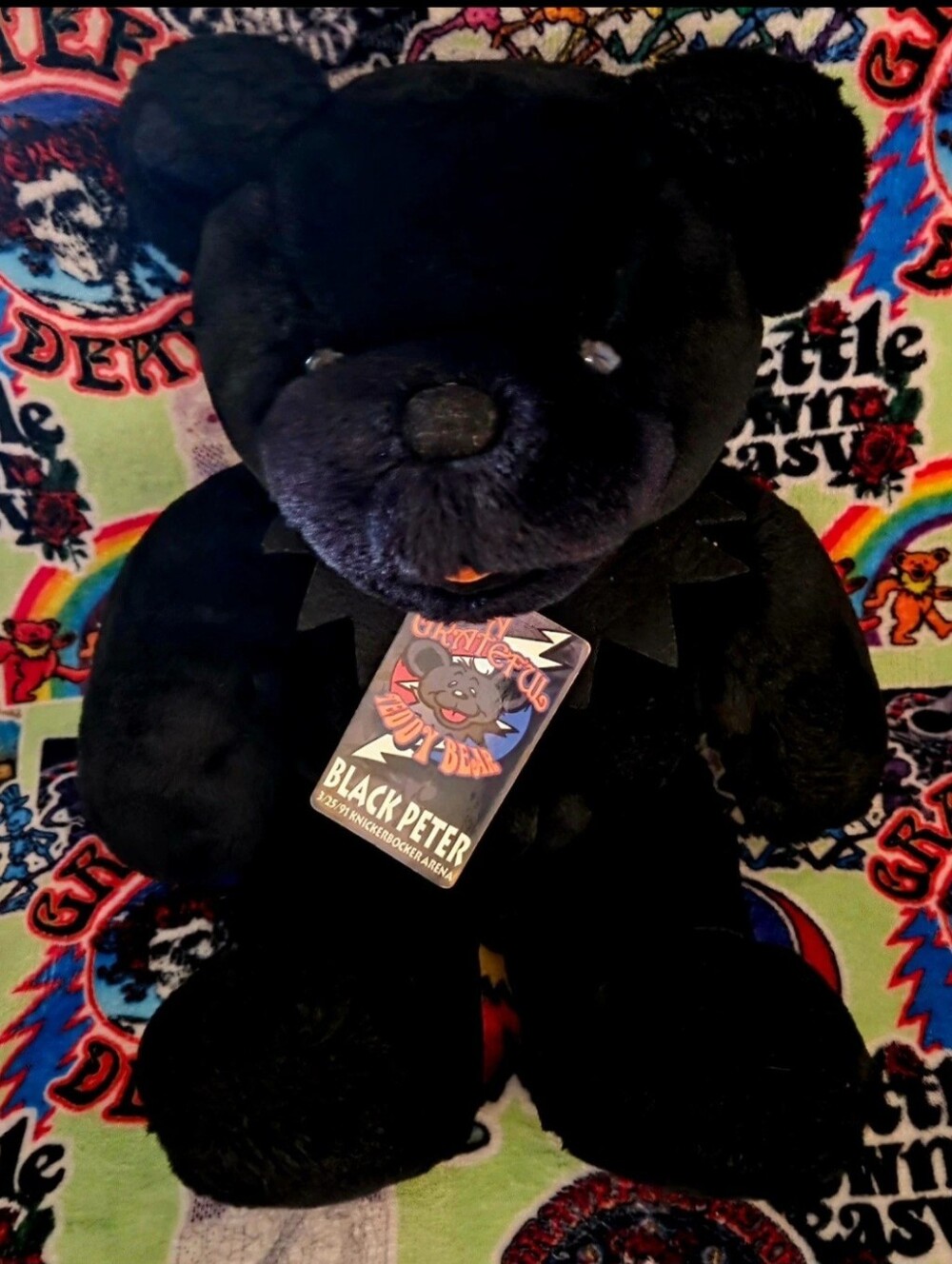 Grateful Dead 14" "Black Peter" Plush Bear (Liquid Blue) Excellent Condition